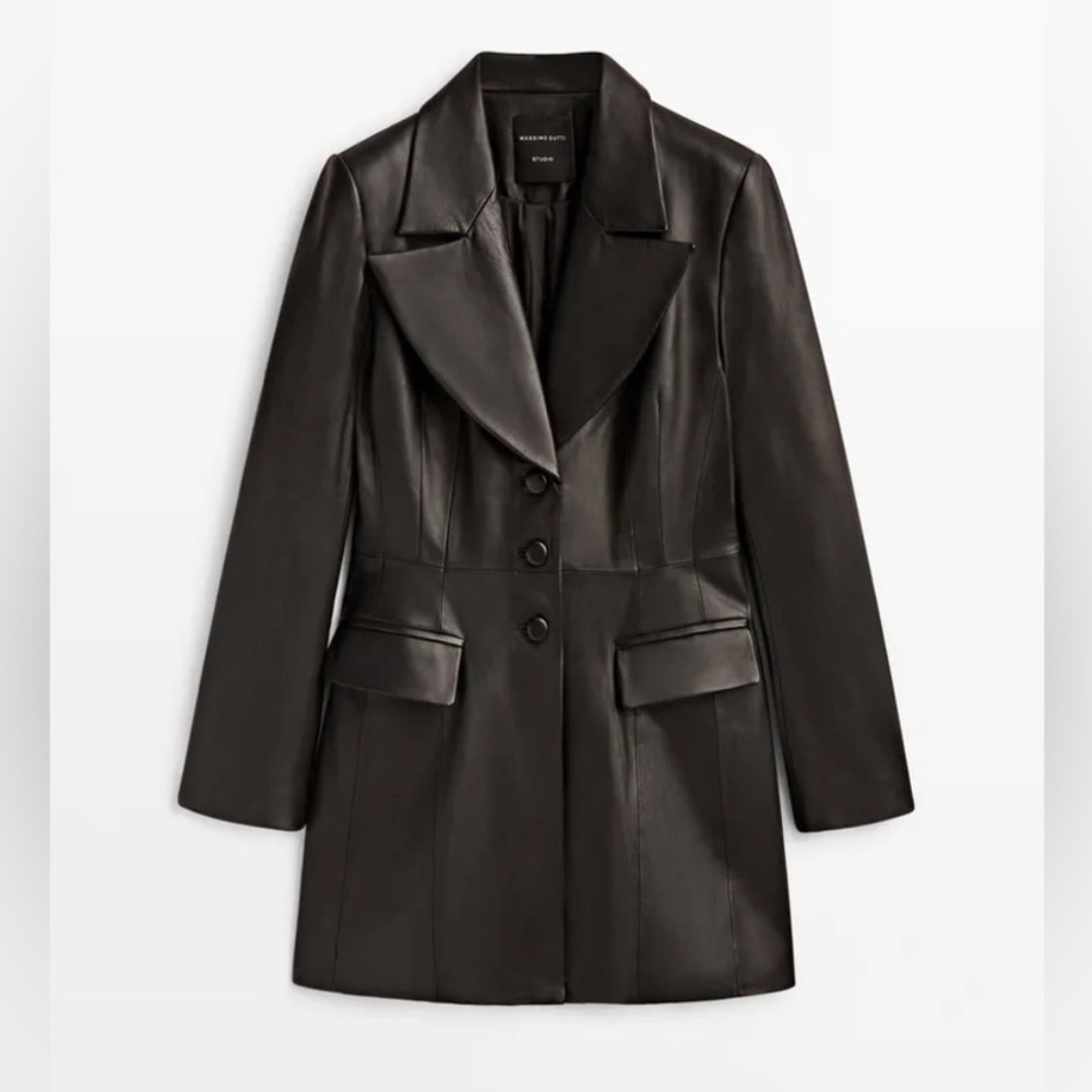 Massimo Dutti Leather Blazer